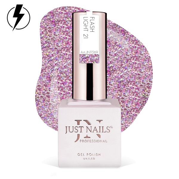 JUSTNAILS Gel Polish Color - Flash Light 21 - Shellac Soak-off