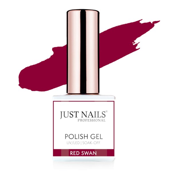 JUSTNAILS Gel Polish Color - RED SWAN - Shellac Soak-off