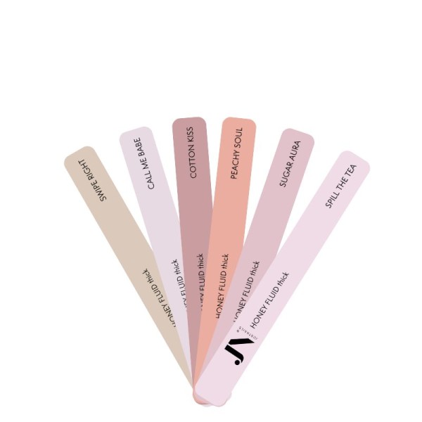 Muster Tip Swatch Labels: HONEY FLUID thick glitter