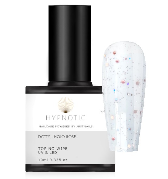 HYPNOTIC Top Finish Gel No wipe - Dotty Holo Rose
