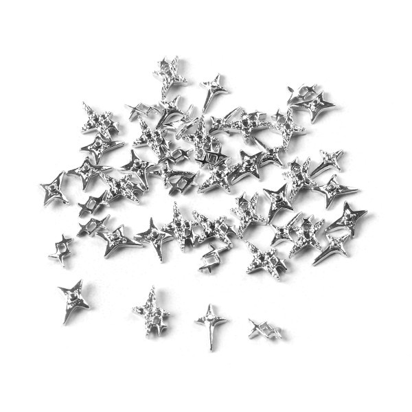 JUSTNAILS Charms Mix silver 04 50pcs