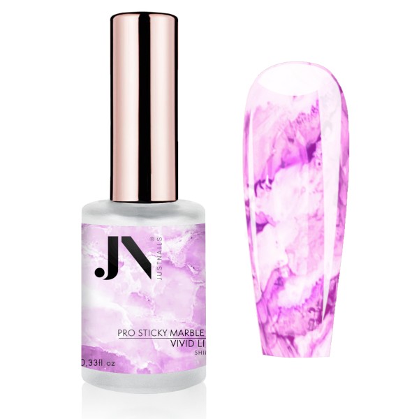 JUSTNAILS Nail Marble INK Color PRO STICKY - 2in1 Shimmer Vivid Lilac